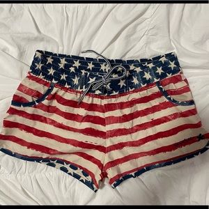NWOT American flag shorts.
